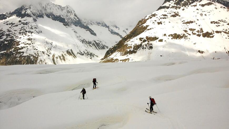 Traversée dru glacier d'Aletsch Traversée dru glacier d'Aletsch